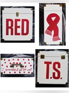 Red Vinyl Record Case Holder